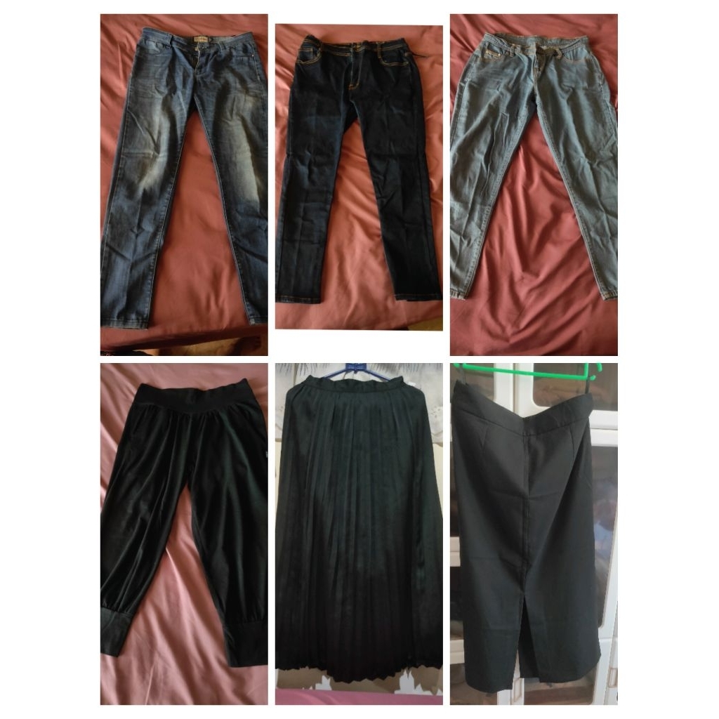 preloved celana, rok UNIQLO, Nevada