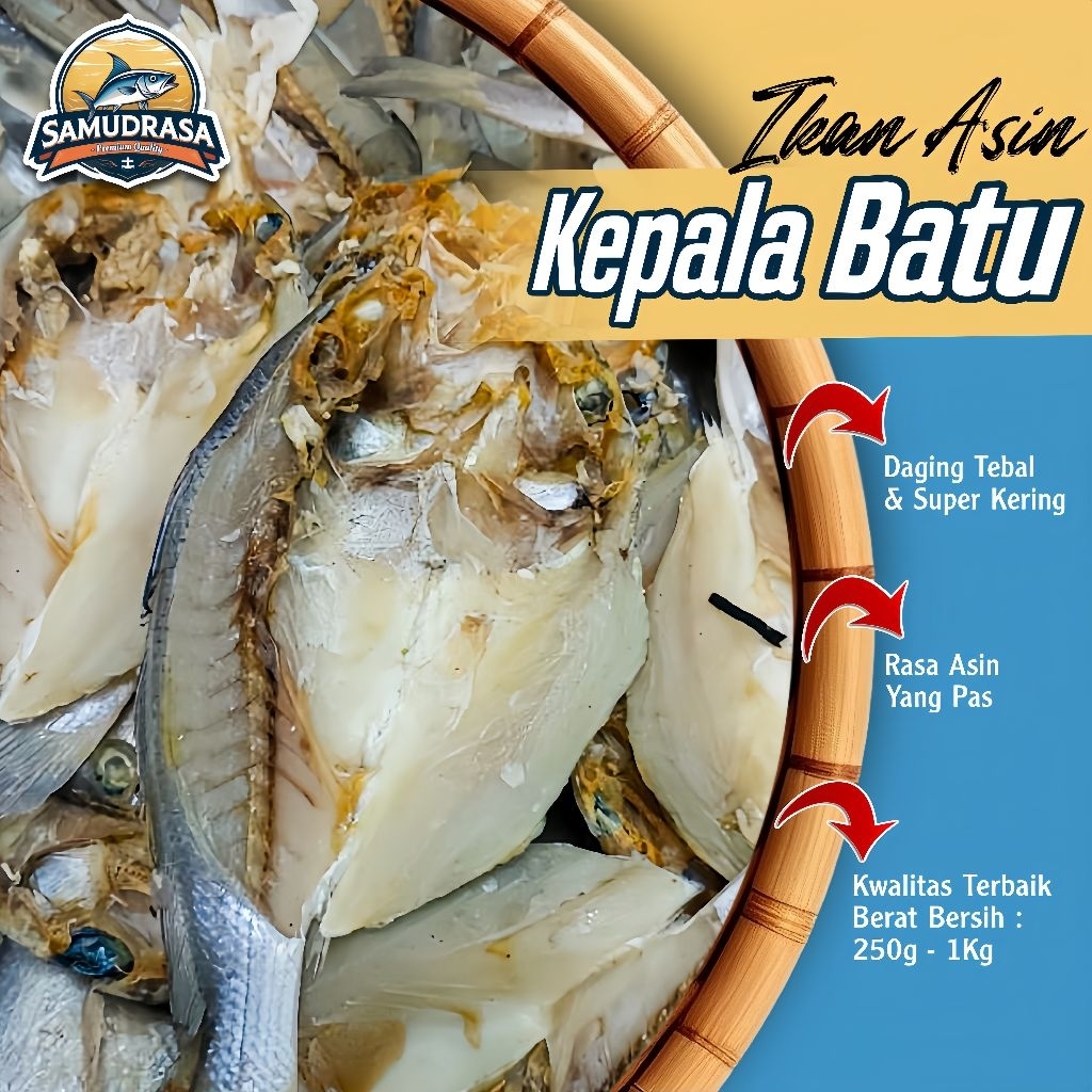 

Ikan Asin Kepala Batu Fresh 500g - Makanan Goreng Pedas Manis - Food Kering