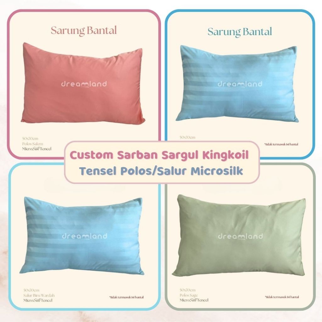 [DL] DREAMLAND | Sarung Bantal Guling | Microsilk Collagen Fabric | Emboss Salur PolosTW | Standar K