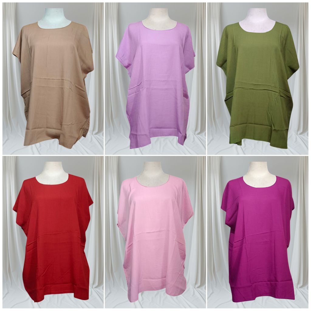 Atasan Rayon Polos Jumbo Bali / Baju Bali Rayon Jumbo