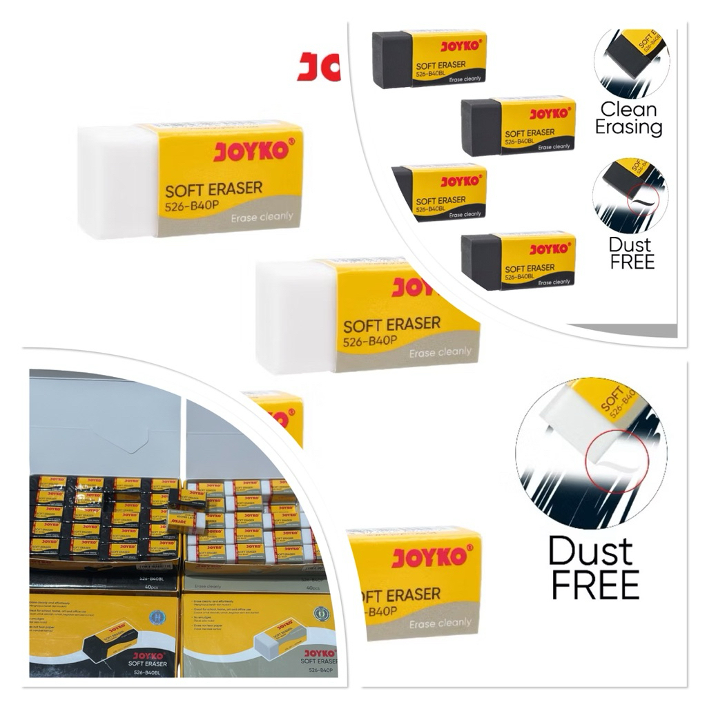 

Penghapus JOYKO 1Pack isi 40pcs / 1 Kotak Stip New Super Clean 526 B40P Cod