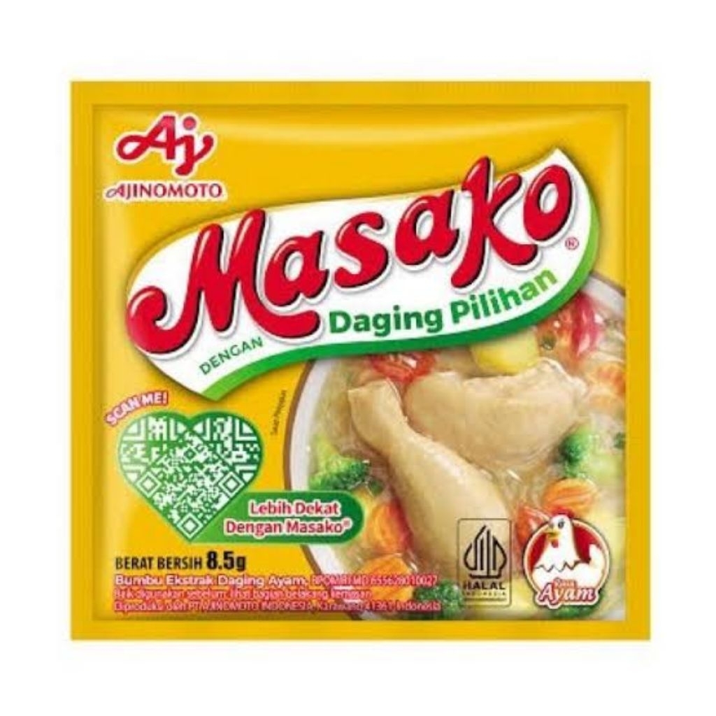 

Masako Bumbu Kaldu Ayam Penyedap 8.5gr -10 Pcs