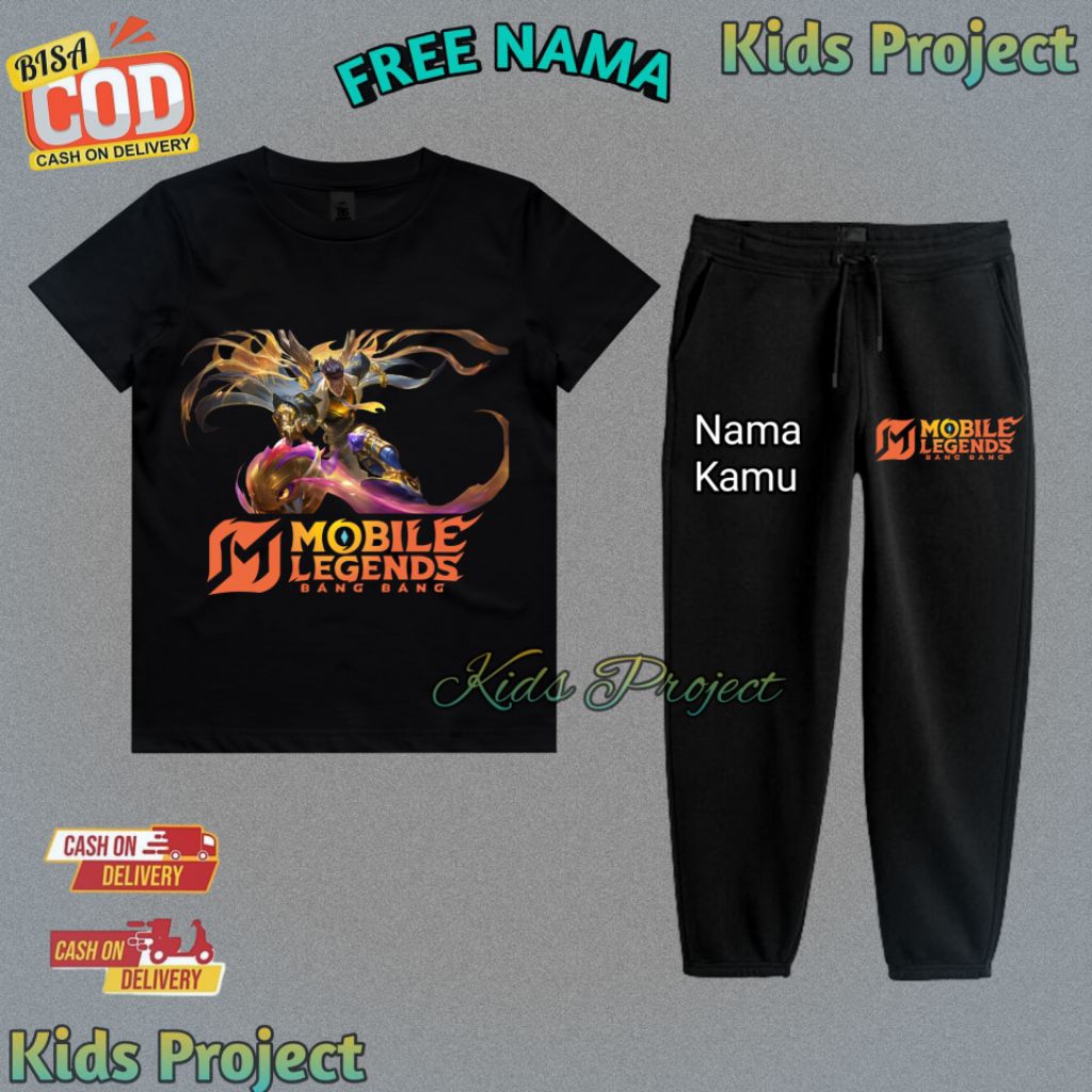 Setelan Kaos Jogger Anak Karakter BRUNO The Purifier Skin MOBILE LEGENDS X MLBB