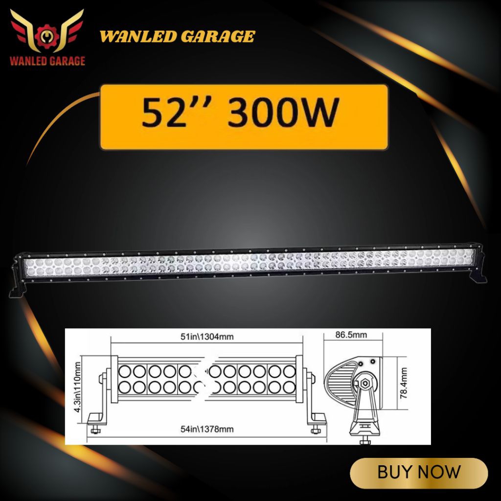 LAMPU LED BAR LIGHT BAR 300 WAT 130 CM LAMPU SOROT OFFROAD