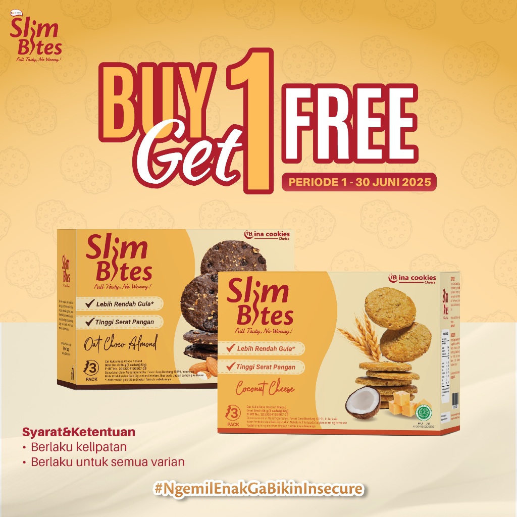

[BUY 1 GET 1] Slim Bites Coconut Cheese 66gr