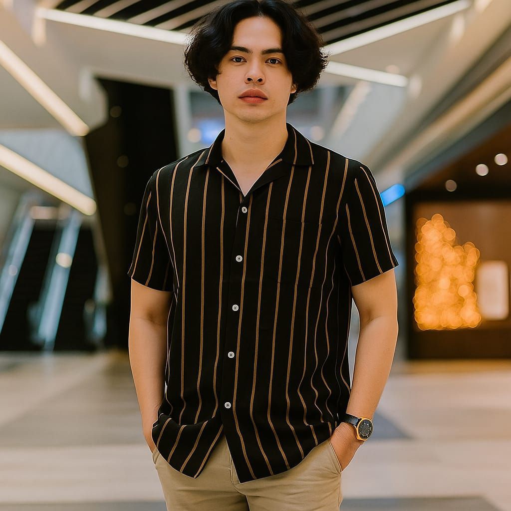 Terlaris Hem Pria Lengan Pendek Kemeja Salur Pria Lengen Pendek Kemeja Pria Lengan Pendek