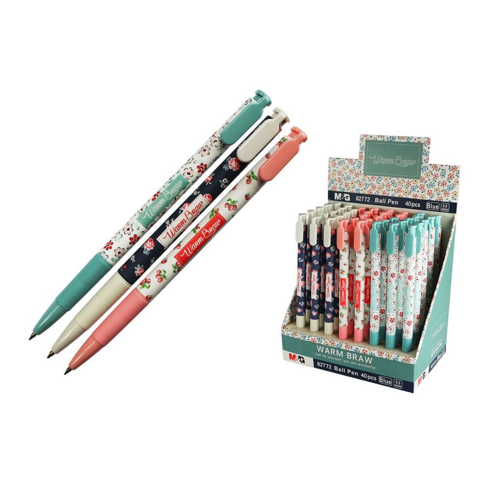 

M&G Retractable Ball Pen 2 Warna 0.5 mm Tinta Biru/PCS - Flower #ABP82772