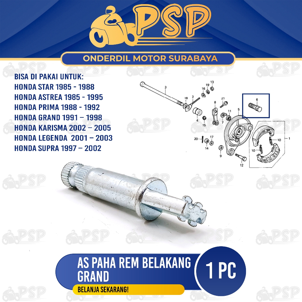 As Paha Rem Belakang Honda - As Tutup Tromol Tarikan Rem Belakang Honda Astrea Prima Grand Supra