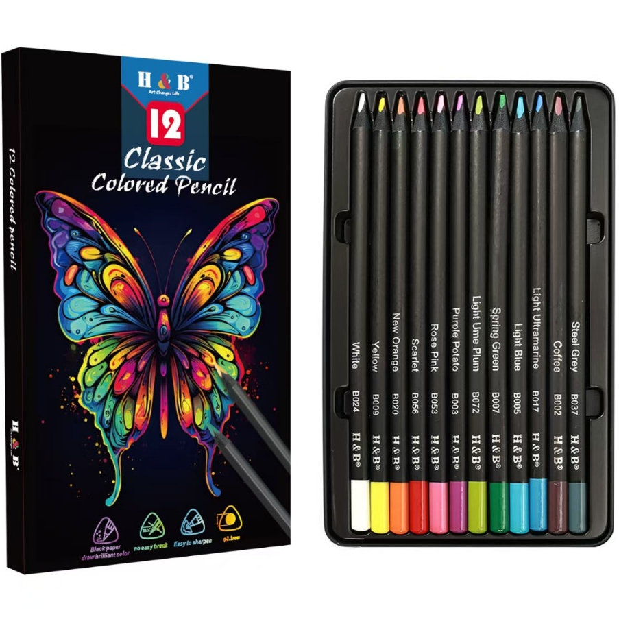 

Black Wood Color Lead Set Oil Brush Art Student Professional Painting Tool
