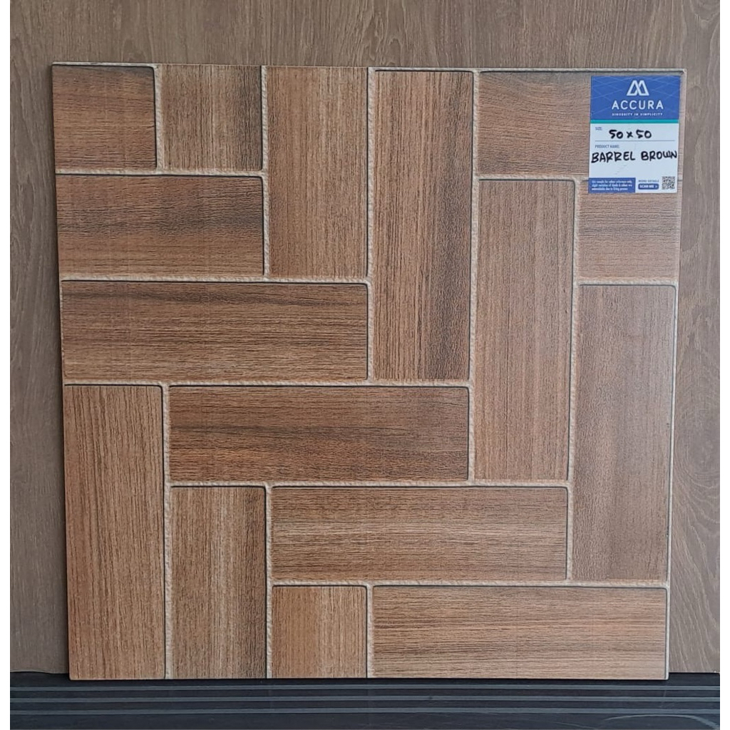 Keramik Lantai Mulia Teras 50x50cm Barrel brown