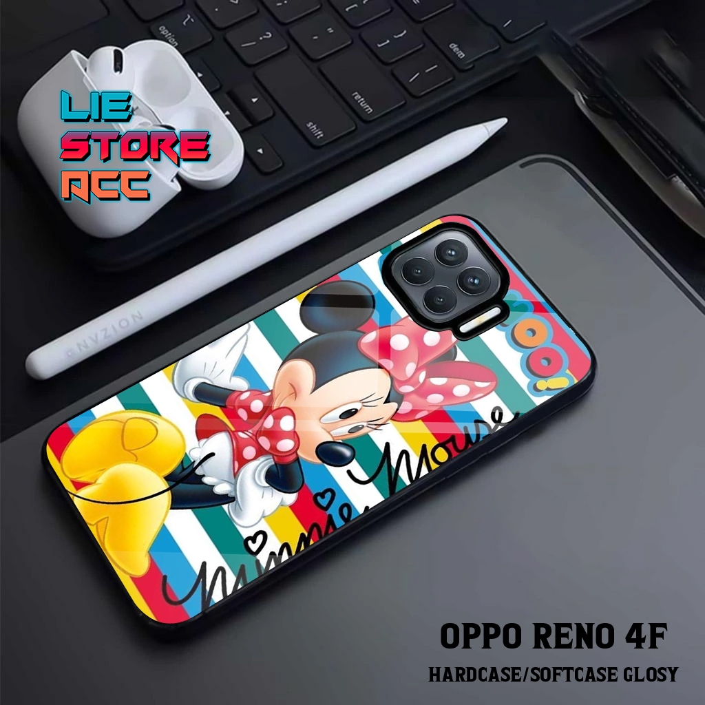liestore_acc Case OPPO RENO 4 / RENO 4F / RENO 4 PRO Motif [ MINNIE ] Hp Glossy Casing Hardcase Soft