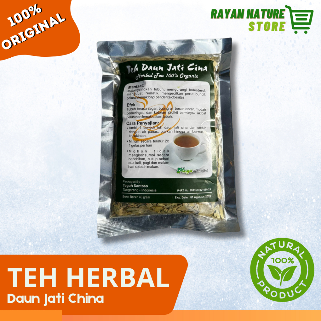 

Teh Curah Daun Jati Cina Hikmah 40gr Tea China Pelancar Bab