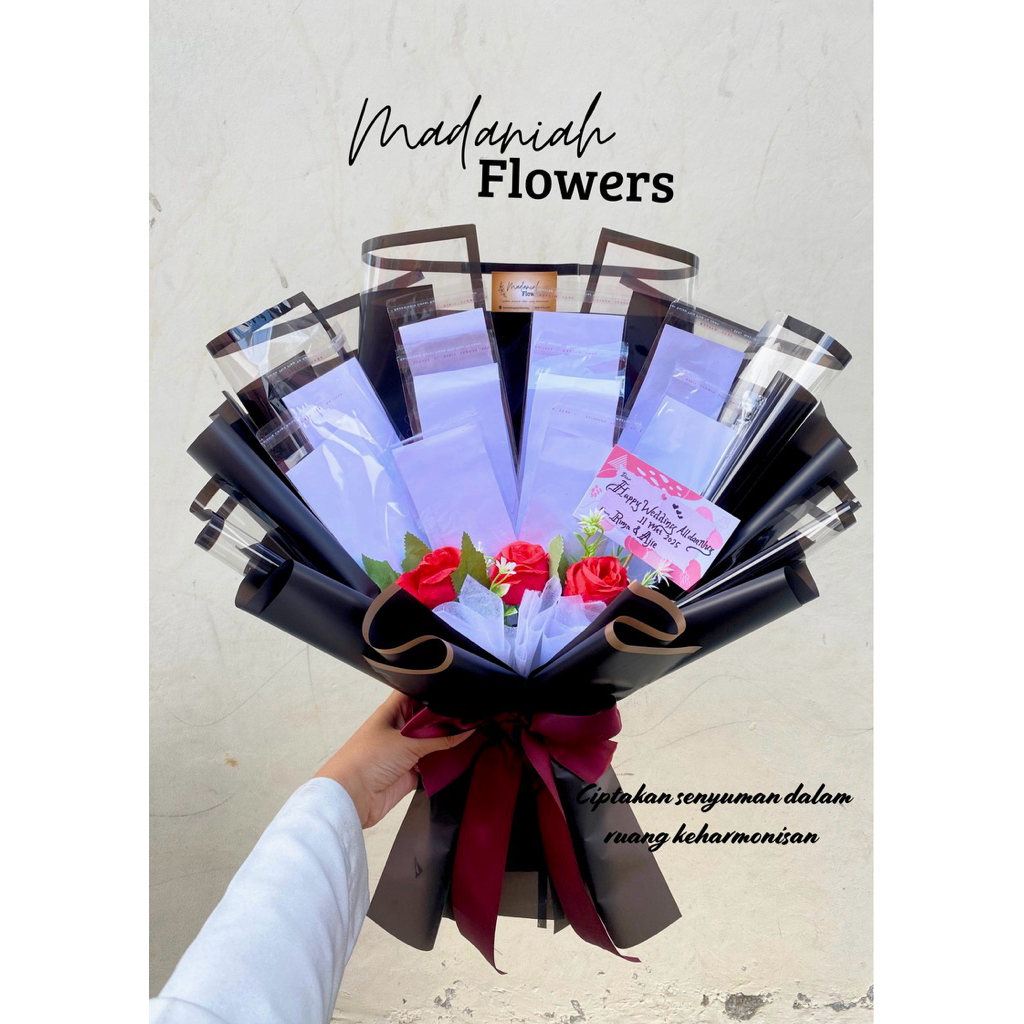 Buket Uang Kosongan 10 Lembar dan bunga Artificial/bouquet/Florist