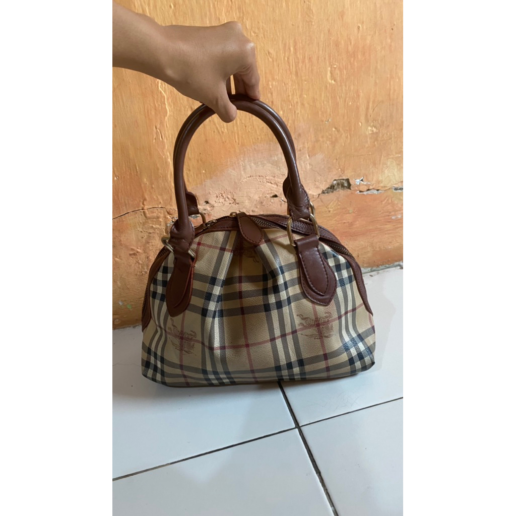 TOP HANDLE TOTE BAG TAS BURBERRY AUTHENTIC ORIGINAL LENGKAP CARD
