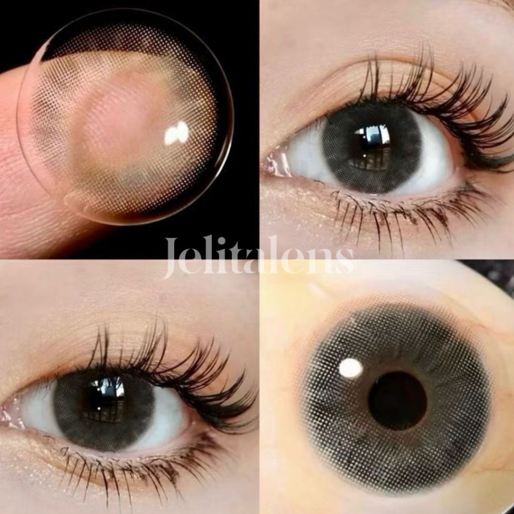 J85 Softlens Abu-Abu Hijau Sage Natural 14,2 MM Tanpa Ring Natural Daily  / Softlens Grey Green Natu