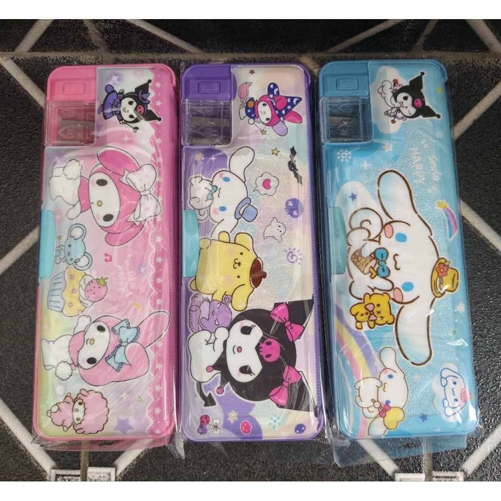 

Pensil case Kuromi Kotak Pensil Magnet Rautan Karakter Tempat Pensil Pulpen karakter Kuromi Melodi Cinamorol