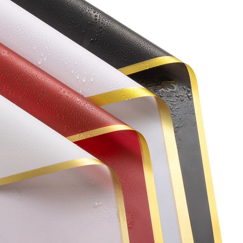 

(20 LEMBAR) Flower Wrapping Paper Varian List Gold Emas Kertas Buket Bunga Cellophane Florist goldline