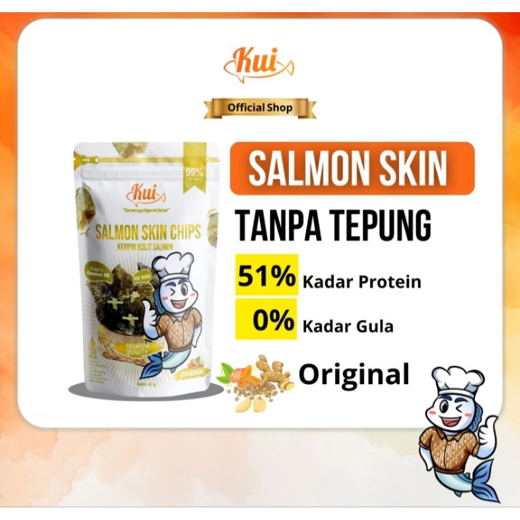 

Salmon Skin Chips (Keripik Kulit Salmon) Original - KUI