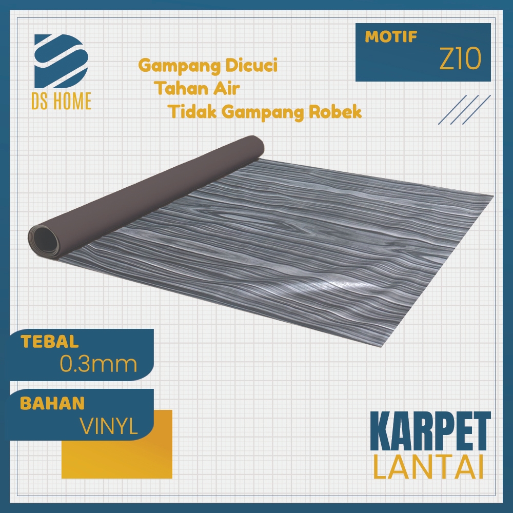 Motif Z10 - Karpet Lantai Tikar Plastik Vinyl METERAN dengan Lebar 1.2m