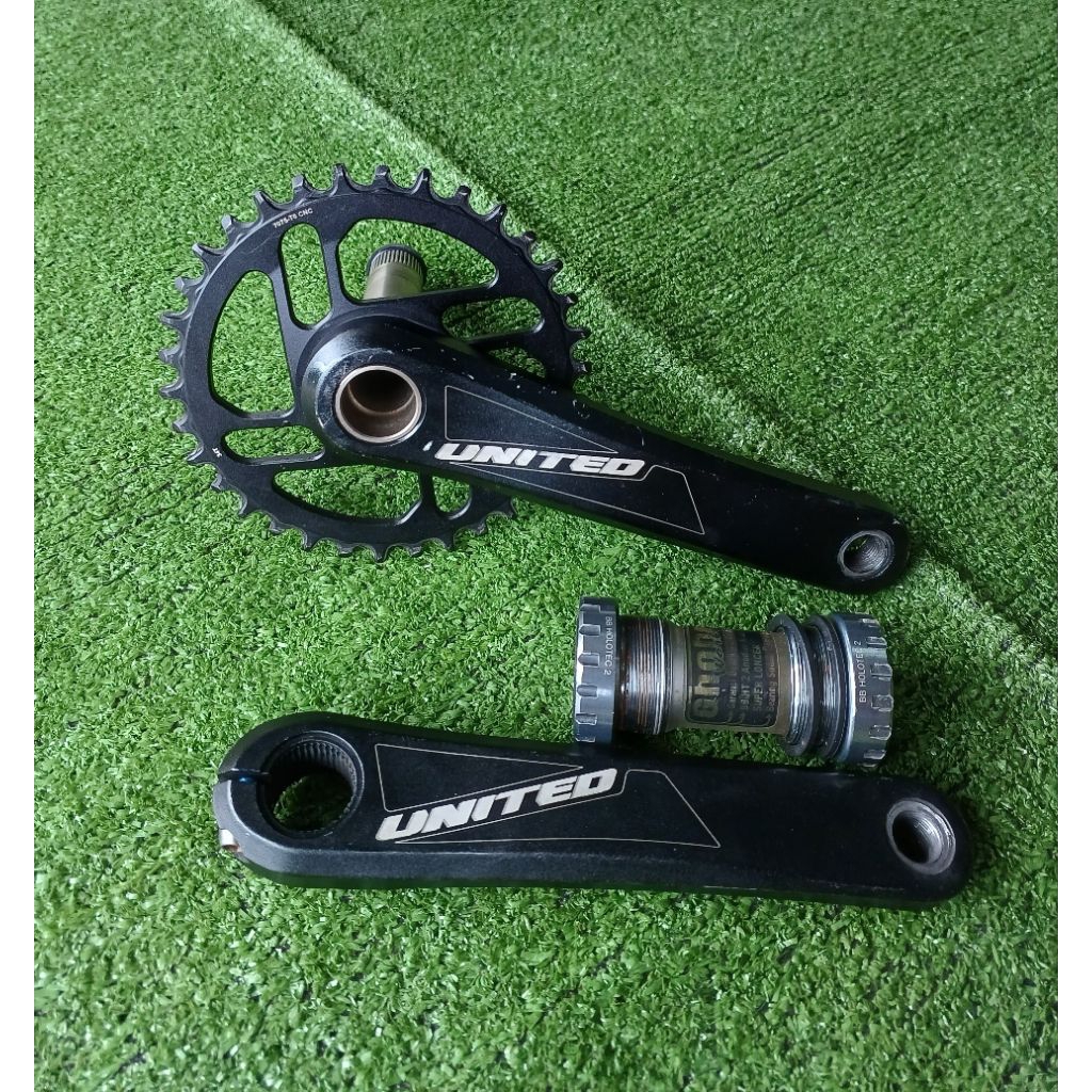 Crankset United Single 34T MTB Hollowtech2 Plus BB Gober Alloy Black Second Mulus