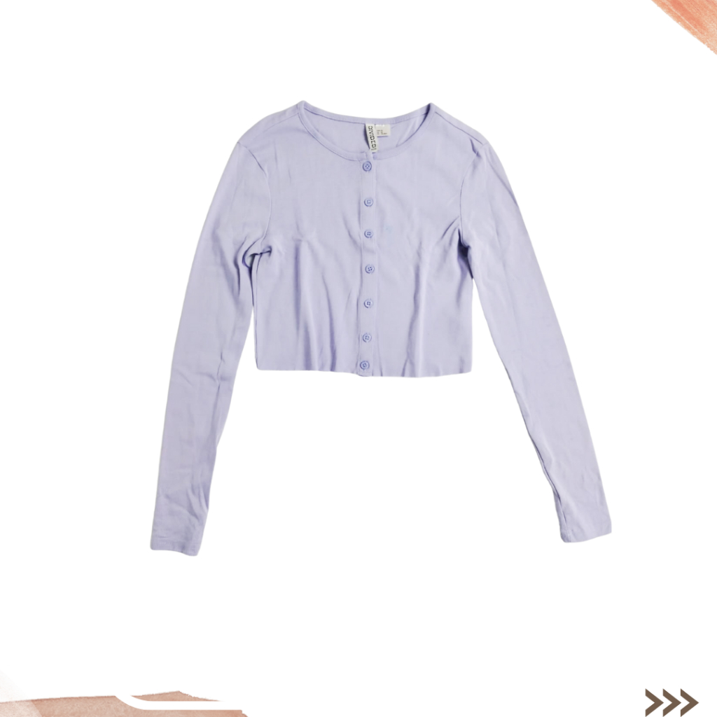 PRELOVED - CARDIGAN WANITA H&M UNGU MUDA