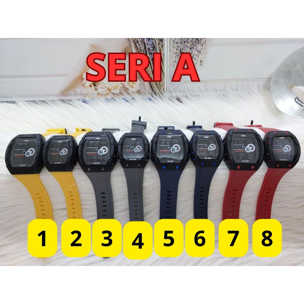 Jam Tangan Pria Wanita Couple Tahan Air HRZ Digital Petak Cantik