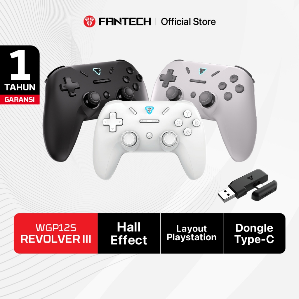 Fantech Gamepad HALL EFFECT Wireless MULTI PLATFROM Android Switch PC PS Gaming Controller REVOLVER 