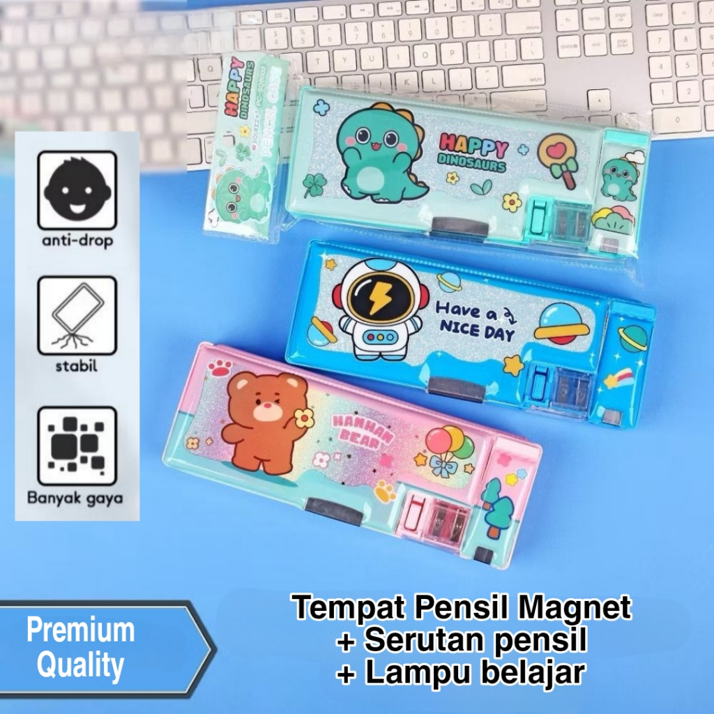 

KOTAK PENSIL DENGAN LAMPU BELAJAR/ PENCIL CASE LED TABLE LAMP/ KOTAK PENSIL MAGNET LAMPU BELAJAR
