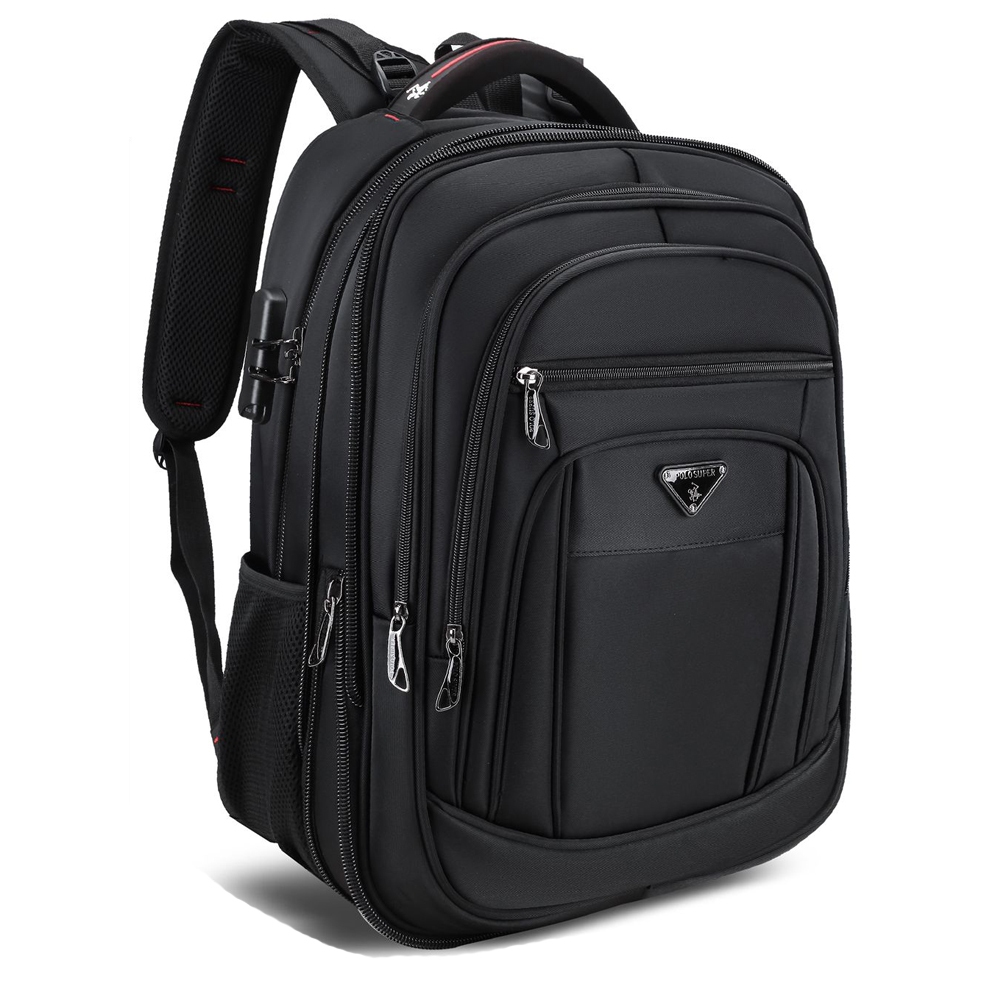 Polo Super Tas Kerja Pria Ransel Laptop 20 inc + Kunci Tas Polo Original Backpack Import Waterproof