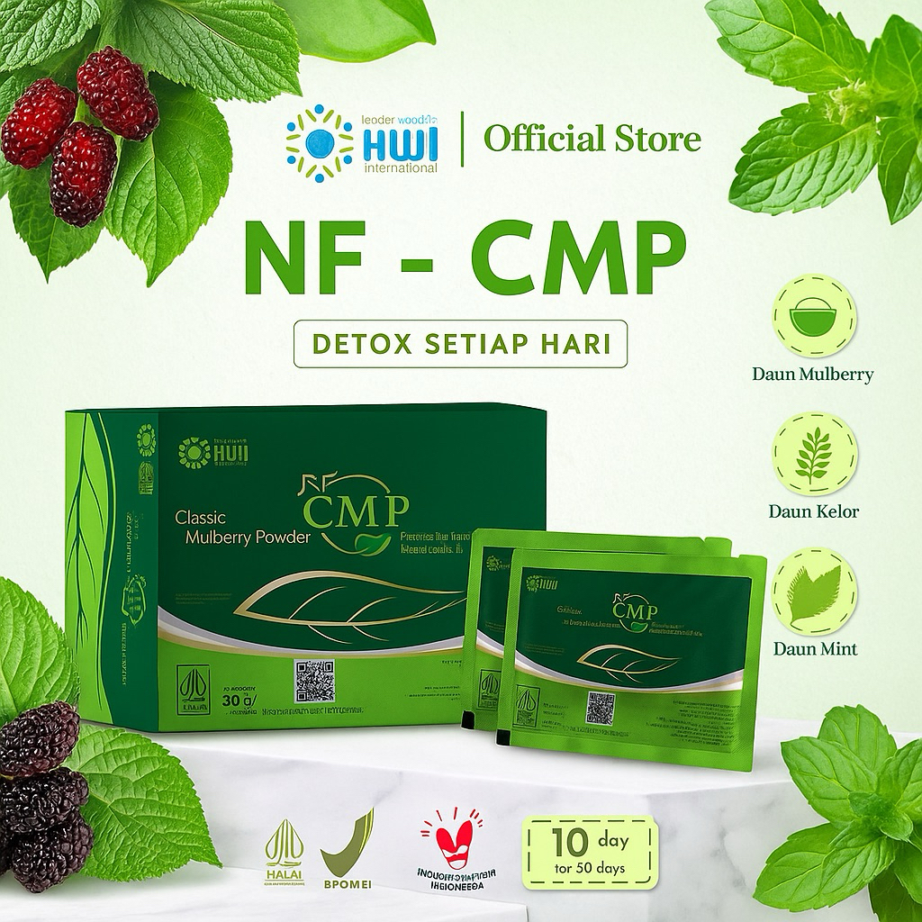 NfCMP 100% Original HWI | Distributor Resmi Ber-ID || NF CMP – Bubuk Daun Kelor Sachet – Detoks, Ser