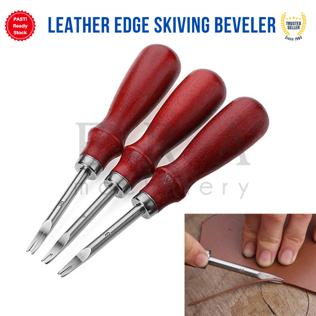 

Beveler Edge Skiving Alat Grooving Kulit Alat Kulit Diy Handmade Leather Beveler Leather Tools 0.8mm 1.0 1.2 1.5mm leather edge knife trimmer Alat potong kulit seset kulit