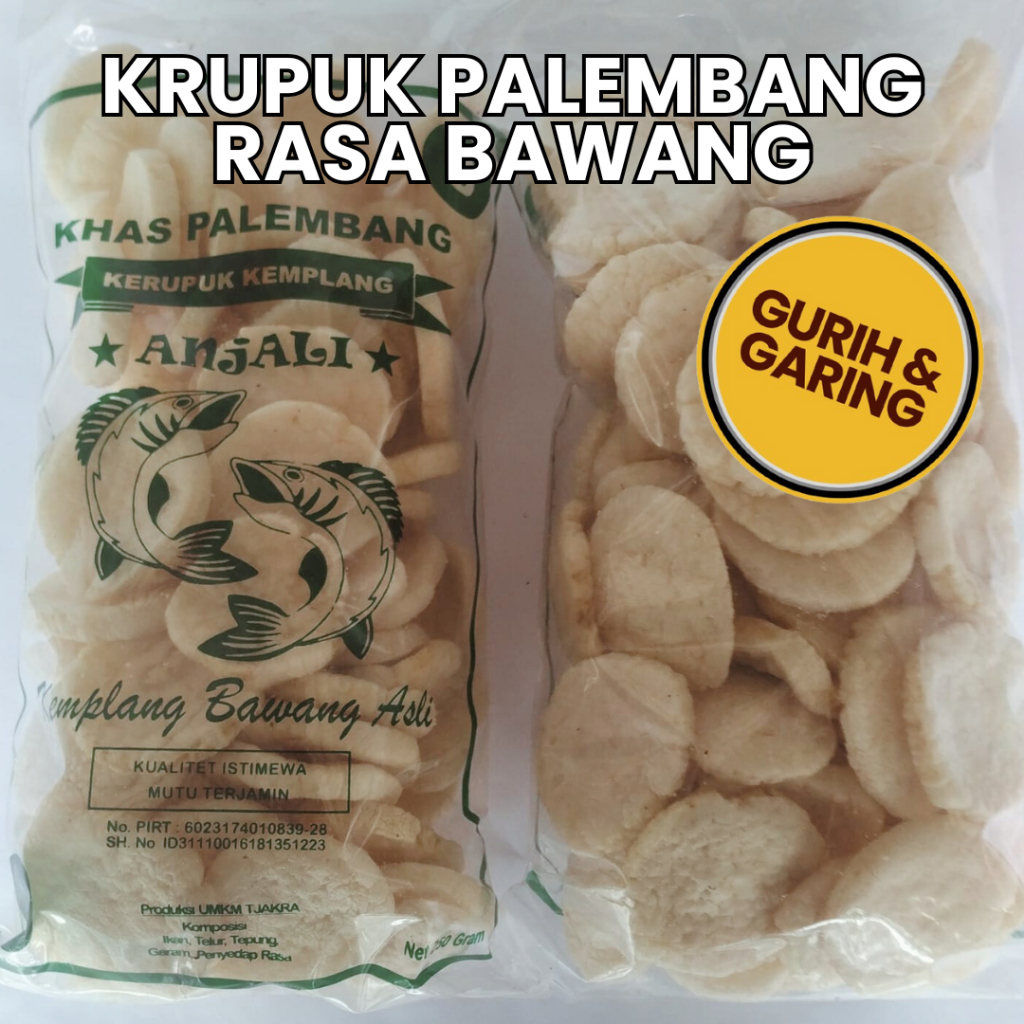 

Kerupuk Kemplang Asli Khas Palembang Rasa Bawang Kualitas No 3 Berat 250 Gram