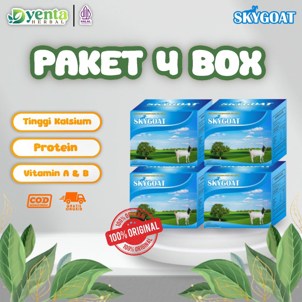 

Skygoat Susu Kambing Etawa Bubuk Sky Goat Original Paket 4 Box isi 40 sachet
