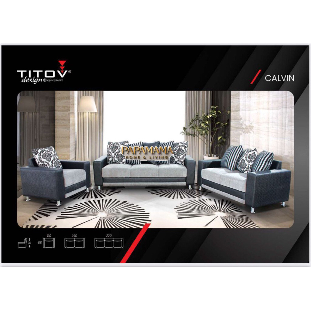 Sofa tamu Minimalis - Sofa Tamu titov Calvin set - Sofa free Bantal Promo Medan