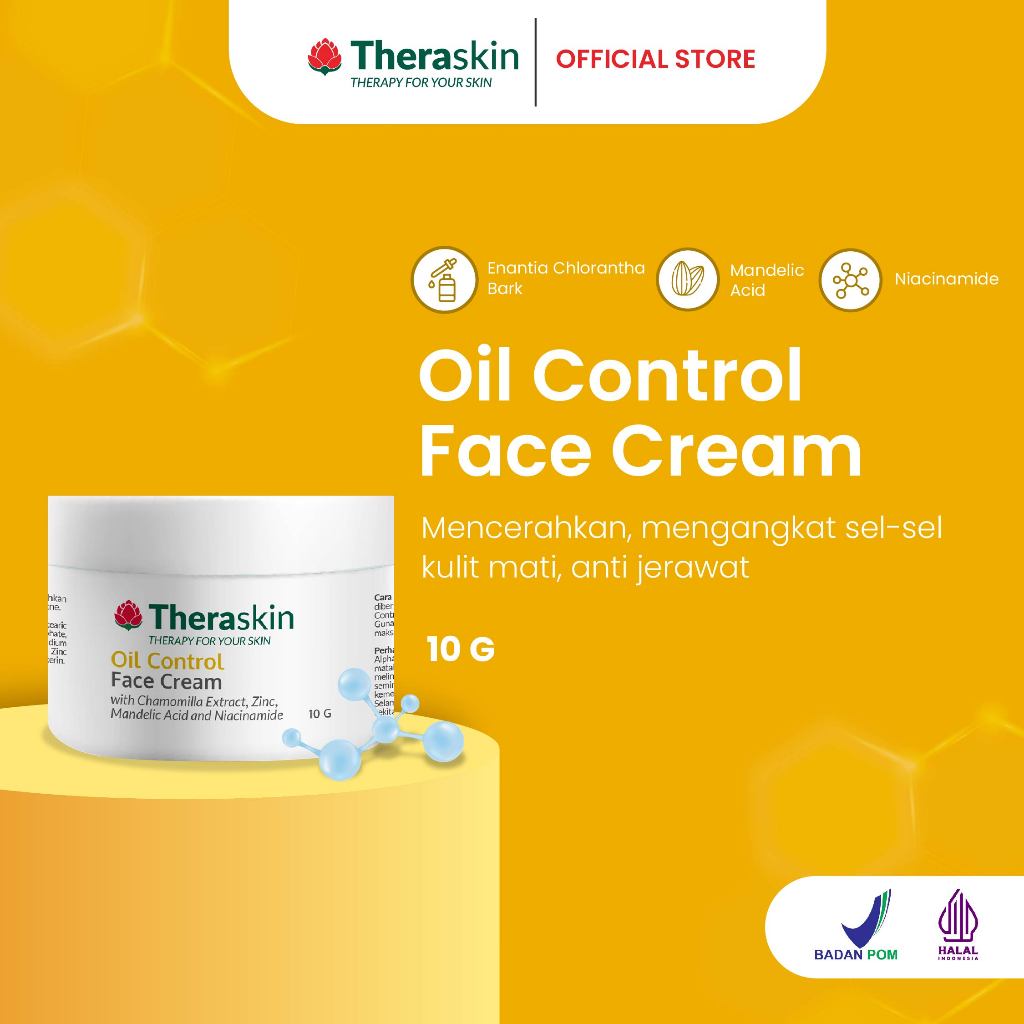 Theraskin Oil Control Face Cream 10g - Theraskin Original 100% Asli BPOM Melembapkan Kulit Berminyak
