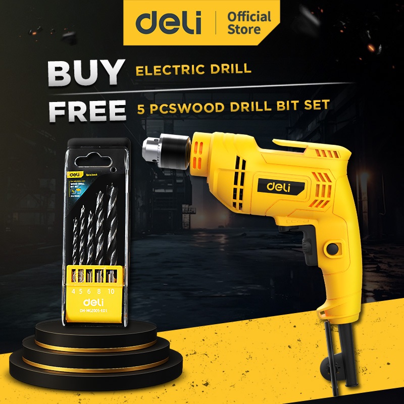 Deli Bor Elektrik Low Watt / Low Watt Electric Drill 370W 10mm EDL-DZ10-3E