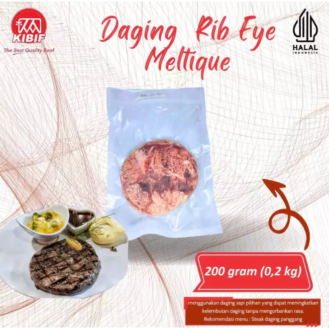 

Daging Rib Eye Meltique Porsi 200gr