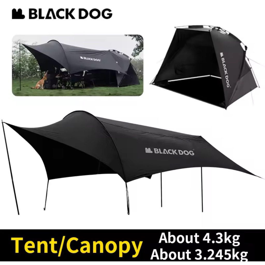 BLACKDOG INTO THE SHADOW CANOPY FLYSHEET SHELTER EXPAND TENT FLYSHEET HITAM CAMPING OUTDOOR LUAR RUA