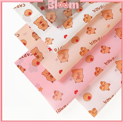 

Flower Wrapping Paper Transparan Kertas Buket Bunga motif capibara kartun Cellophane KB83