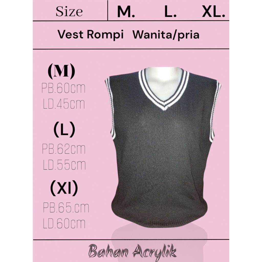 "Vest Street Rompi Rajut Wanita/pria Rompi Rajut tebal/Rompi Rajut Polos..