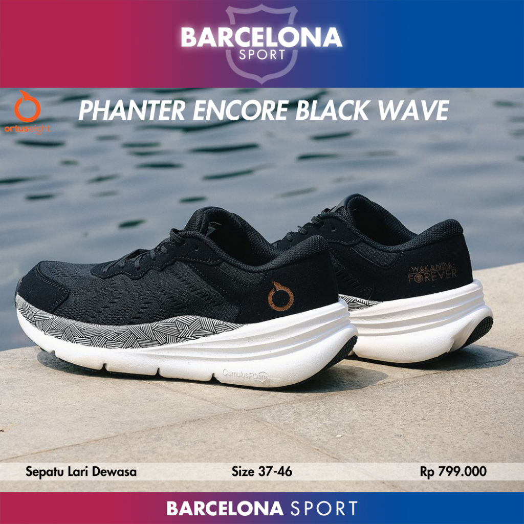 OrtusEight Marvel Phanter Encore Black Wave - Running Shoe /Sepatu Lari