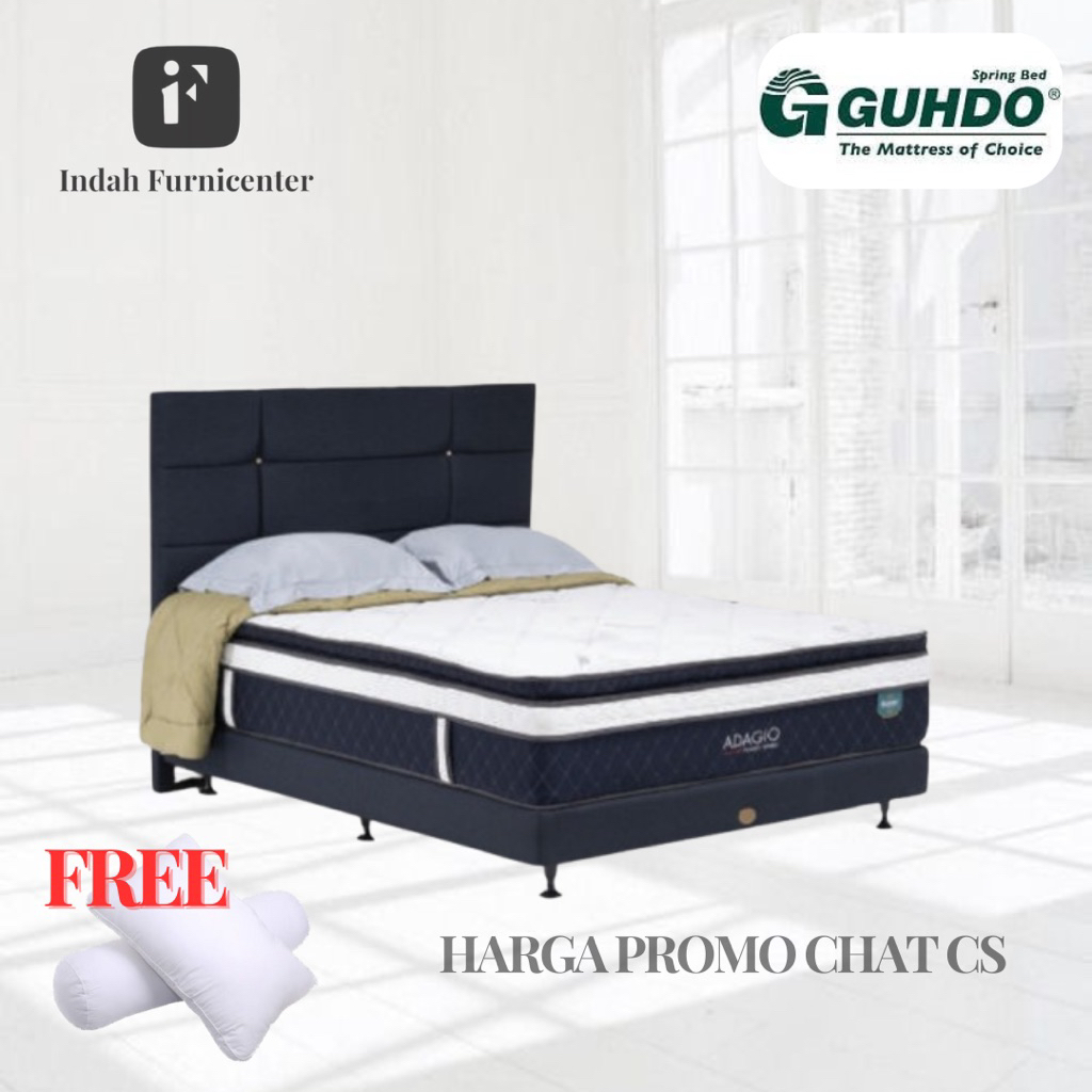 kasur springbed guhdo pocket adagio plushtop pillowtop 90 120 140 160 180 100 x 200 plush plus pillo
