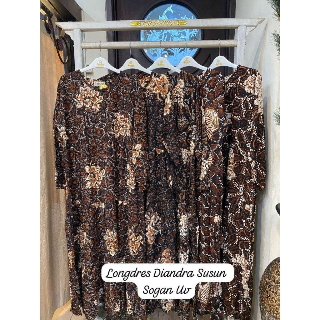 {Ld 120 Cm} Daster Qonita Batik Pekalongan ll Longdres Diandra Susun Sogan Uv