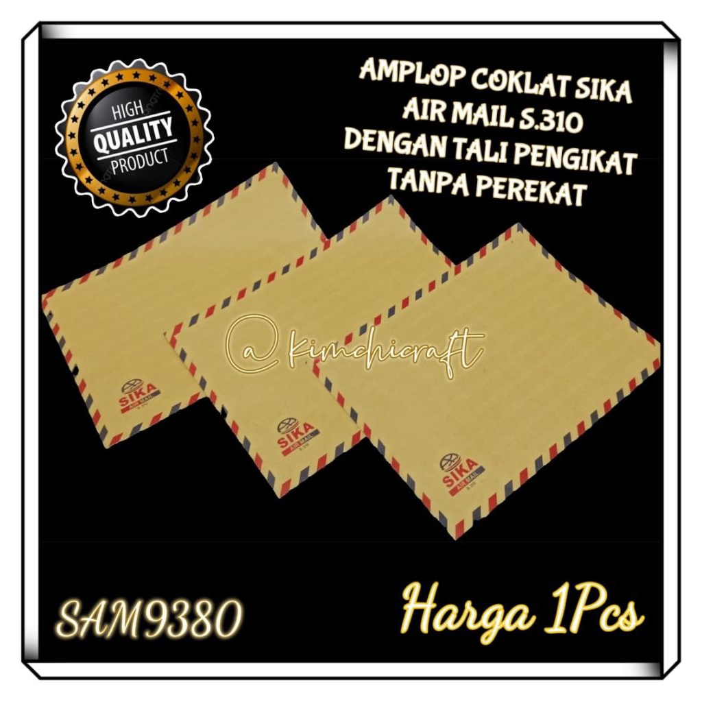 

(1PCS) AMPLOP COKLAT SIKA DENGAN TALI PENGIKAT / AIR MAIL S.310 TANPA LEM / MAP DOKUMEN / AMPLOP LAMARAN KERJA / SAM9380