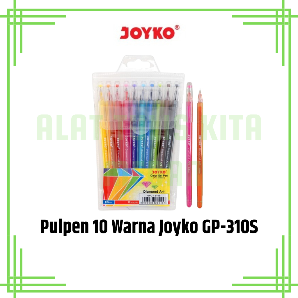 

(1 Set) Pulpen 10 Warna Joyko GPC-310S Diamond Art / Gel Pen 0.5mm 10 Warna Joyko