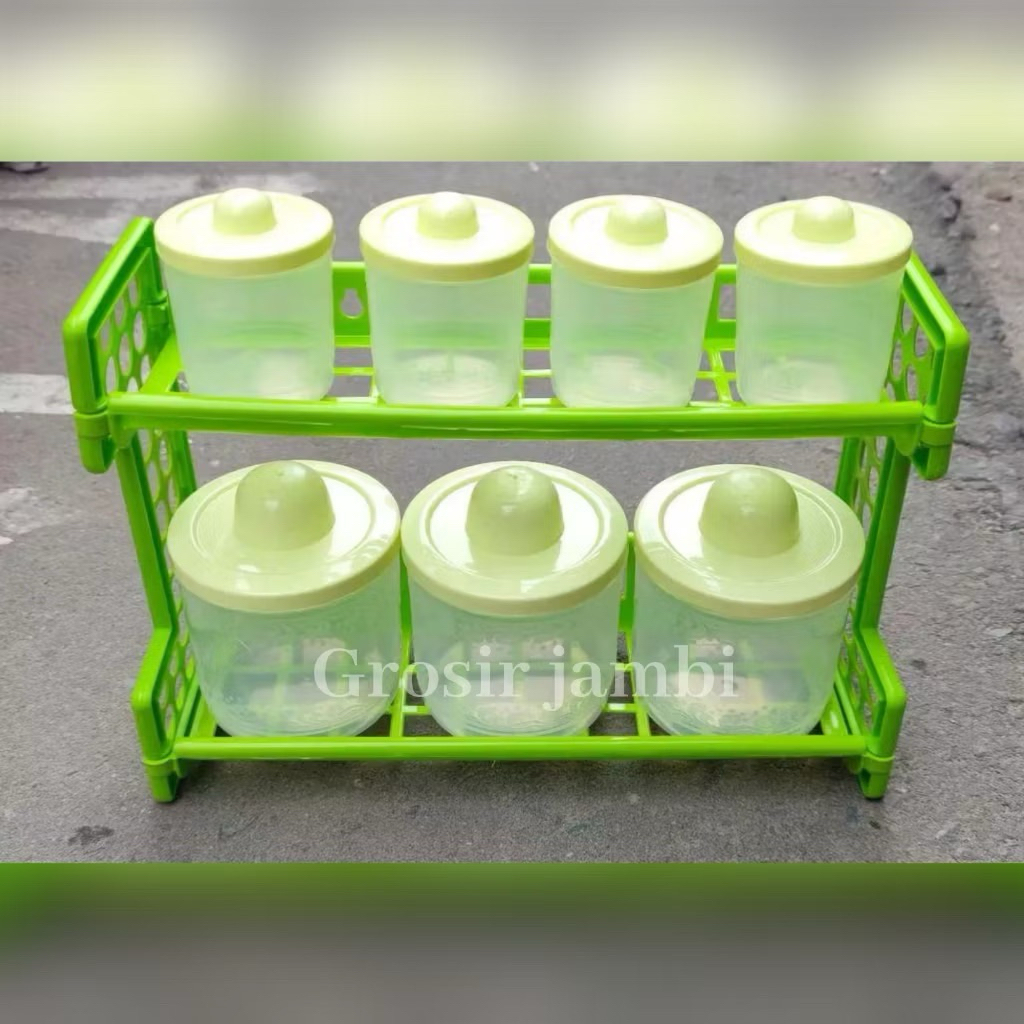 Kitchen set/tempat bumbu/rak bumbu dapur susun 2/tempat bumbu dapur/toples bumbu plastik/wadah bumbu
