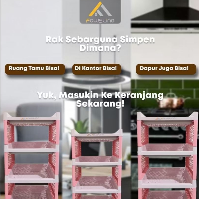 Rak Plastik Serbaguna Fawsline susun 3,4,5 |besar|kecil