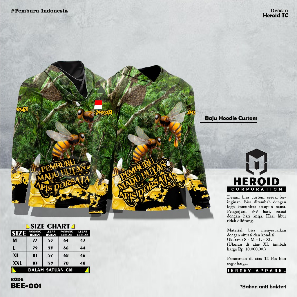 Baju Kamuflase  Berburu Madu - Apis Dorsata - Cerana - Trigona - Baju Pemburu Madu - Pemburu Madu