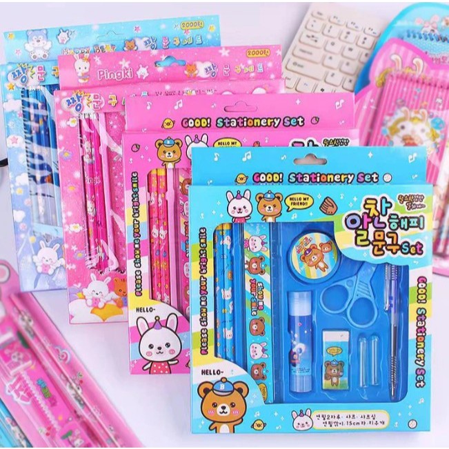 

Alat Tulis set 8in1 Stationery Set | Study Set Anak Karakter | Set Alat Tulis Anak TK