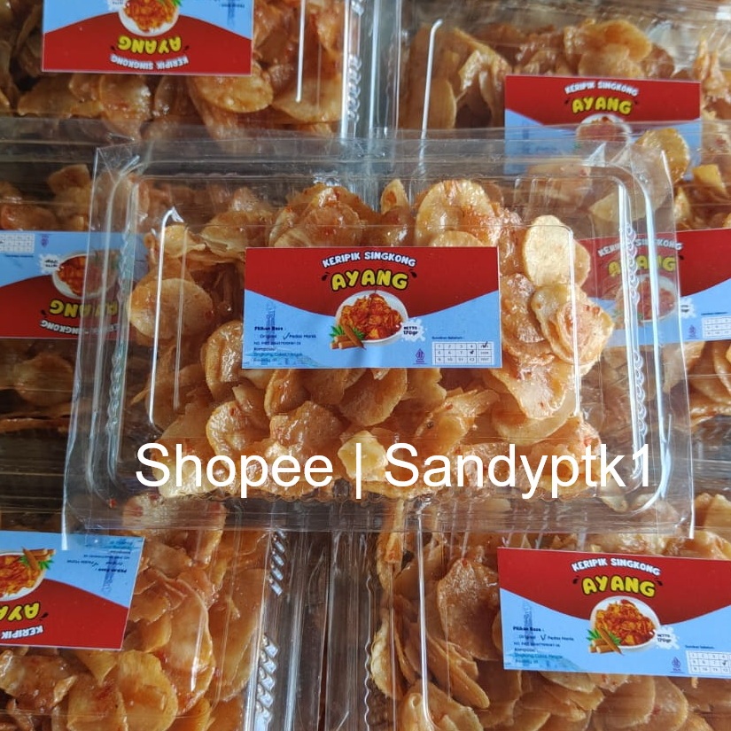 

Keripik Cemilan Kripik Opak Singkong Balado Padang AYANG Khas Minang Sejenis Kripik Kristin Christine Hakim